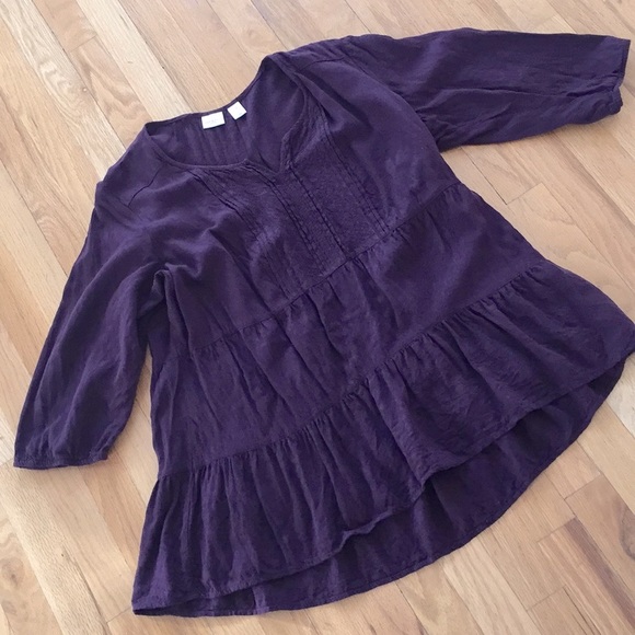 Westbound Woman purple tunic/pleats/layered skirts - Picture 2 of 8